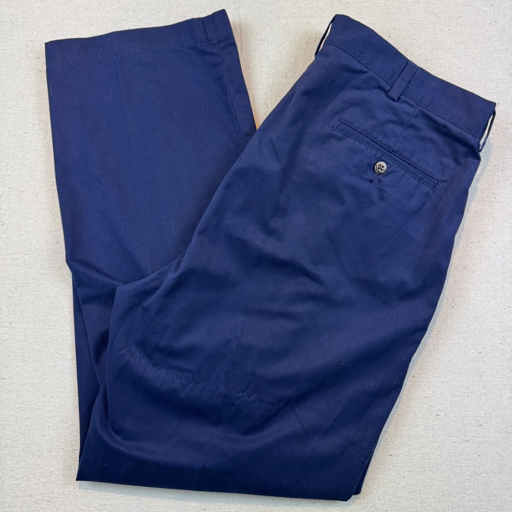 Polo Ralph Lauren 36x30 Andrew Pant Mens Navy Blue Pleated Chino Trousers